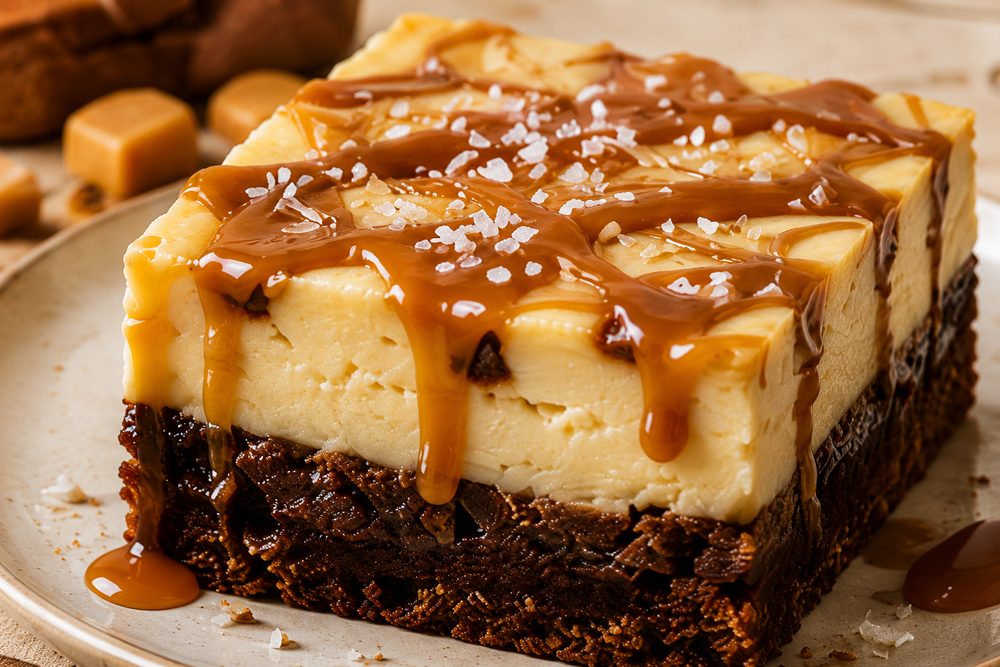 Salted Caramel Cheesecake Brownie